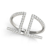 Bids.com 14k White Gold Open Style Dual Band Ring with Diamonds (1/2 cttw) Rings