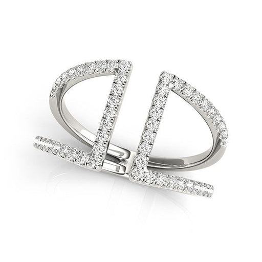 Bids.com 14k White Gold Open Style Dual Band Ring with Diamonds (1/2 cttw) Rings