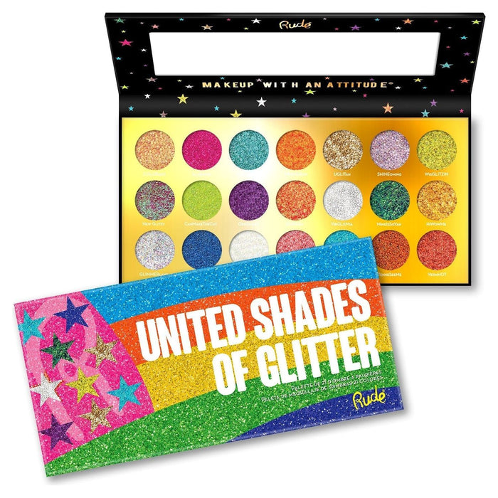 United Shades of Glitter -  21 Pressed Glitter Eyeshadow Palette