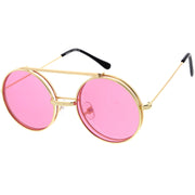 zeroUV Steampunk Vintage Circle Round Flip Up Vintage Sunglasses 8793 Sunglasses