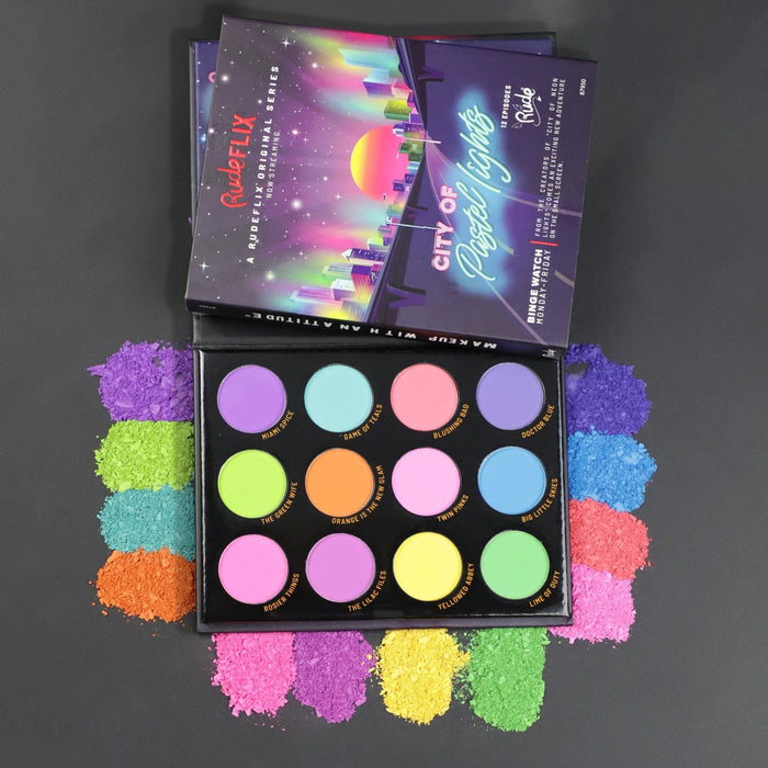 Rude Cosmetics - Rude Cosmetics - City of Pastel Lights - 12 Pastel Pigment & Eyeshadow Palette