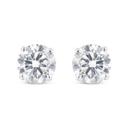 Bids.com 14K White Gold 1-1/2 Cttw Round Brilliant-Cut Near Colorless Diamond Classic 4-Prong Stud Earrings with Screw Backs (H-I Color, SI1-SI2 Clarity) Earrings
