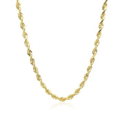 Bids.com 3.0mm 10k Yellow Gold Solid Diamond Cut Rope Chain Necklaces