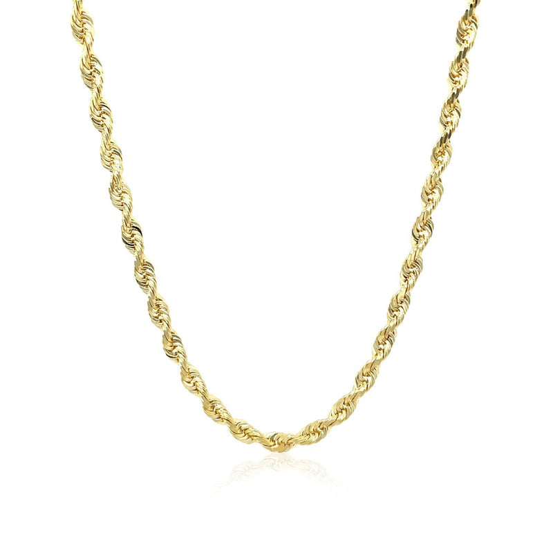 Bids.com 3.0mm 10k Yellow Gold Solid Diamond Cut Rope Chain Necklaces