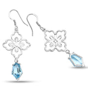 Bids.com 12.82 Carat Genuine Swiss Blue Topaz .925 Sterling Silver Earrings Earrings
