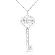 Bids.com .925 Sterling Silver Diamond Accent Virgo Zodiac Key 18" Pendant Necklace (K-L Color, I1-I2 Clarity) Necklaces