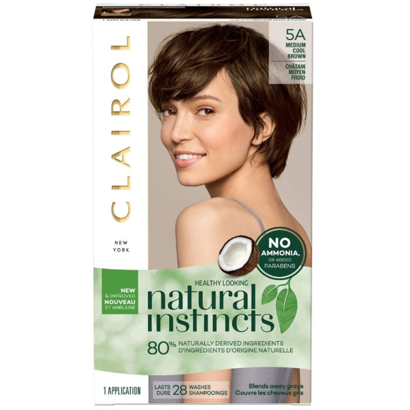 Natural Instincts Natural Instincts Clairol 5A / 24 Clove Medium Cool Brown, Semi-Permanent Hair Color, 1 Kit Hair Color White Smoke