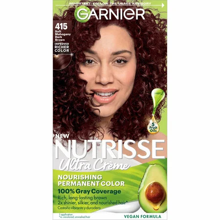 Garnier Garnier Nutrisse Ultra Color Nourishing Color Creme 415 Soft Mahogany Dark Brown Hair Color