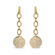 Bids.com 14K Yellow Gold 1.0 Cttw Diamond Chain Cluster Dangle Chain Earrings (I-J Color, I1-I2 Clarity) Earrings
