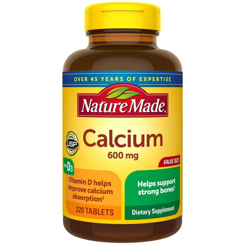 Nature Made Nature Made Calcium, With D3, 600 Mg, Tablets, Value Size Vitamins & Supplements White Smoke