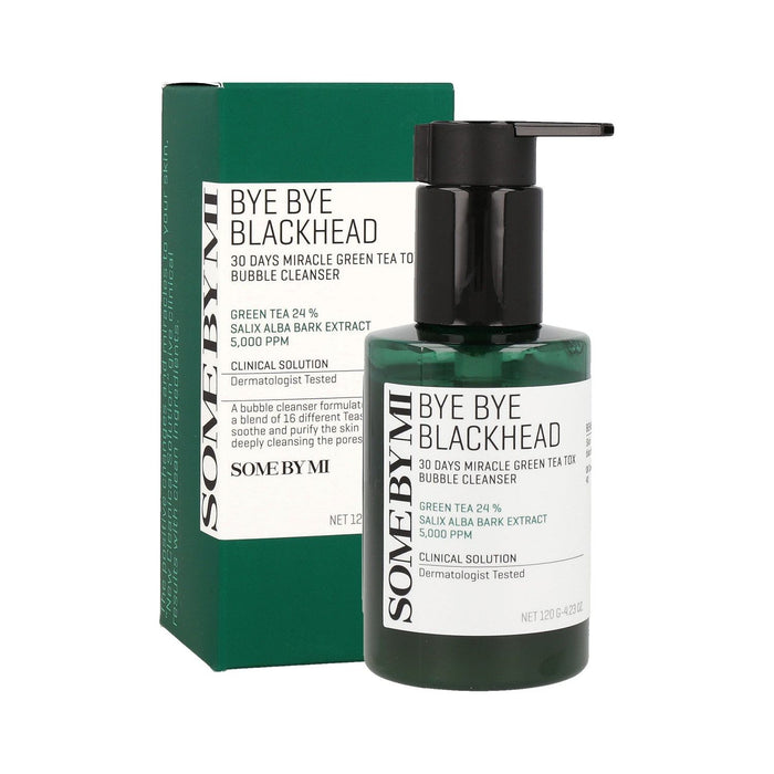 Some By Mi Bye Bye Blackhead 30 Days Miracle Green Tea Tox Bubble Cleanser 120G (2024 Renewal)