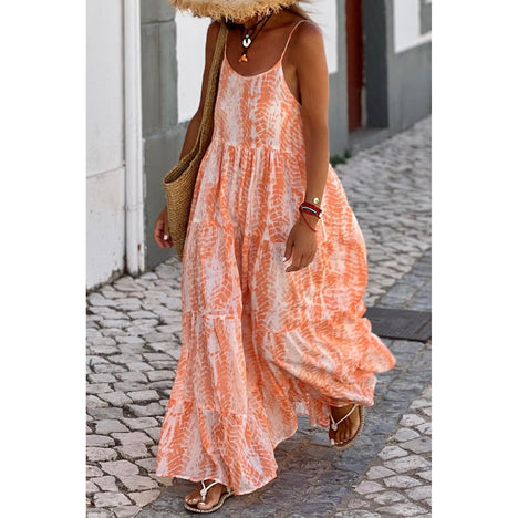 Printed Scoop Neck Maxi Cami Dress