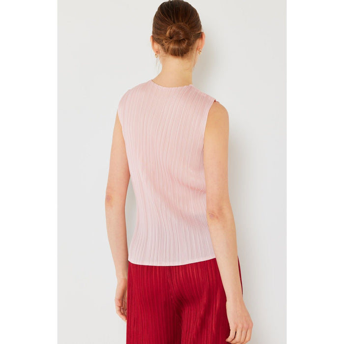 Marina West Swim Pleated Sleeveless Crewneck Tank