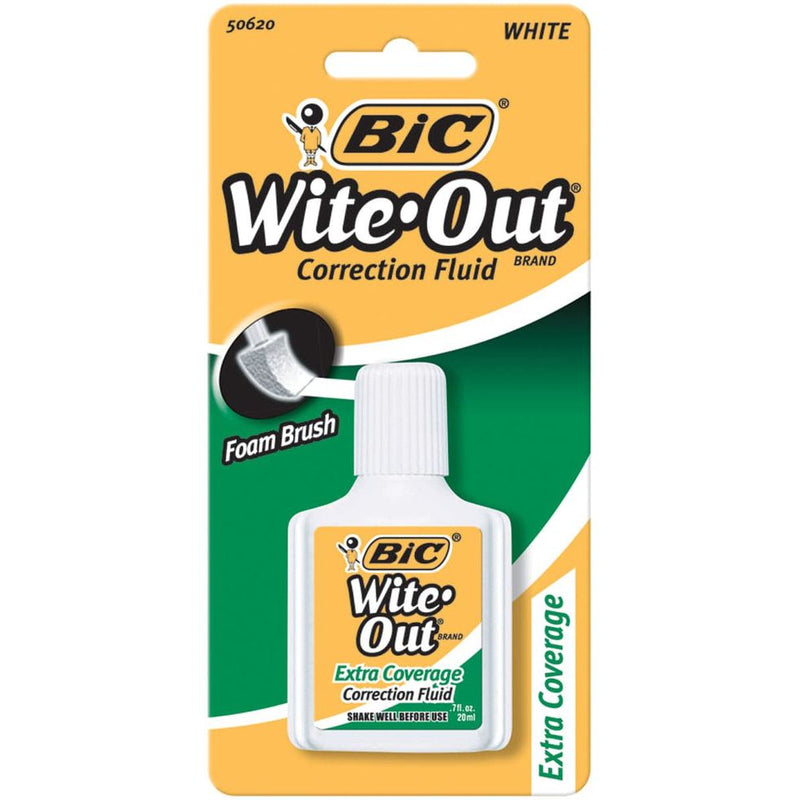 BiC BiC Bi C Wite Out White Extra Coverage Correction Fluid 0.7 Fl Oz Correction Fluids