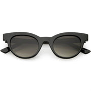 zeroUV Women's Retro Horned Rim Cat Eye Narrow Flat Lens Sunglasses C514 Sunglasses