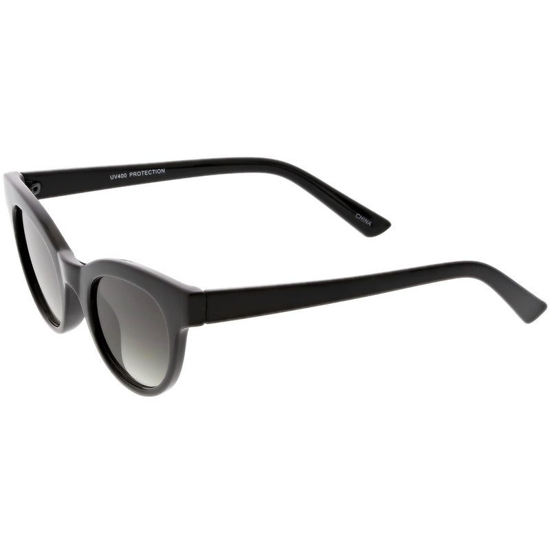 zeroUV Women's Retro Horned Rim Cat Eye Narrow Flat Lens Sunglasses C514 Sunglasses