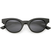 zeroUV Women's Retro Horned Rim Cat Eye Narrow Flat Lens Sunglasses C514 Sunglasses
