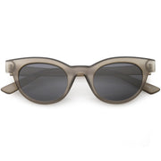 zeroUV Women's Retro Horned Rim Cat Eye Narrow Flat Lens Sunglasses C514 Sunglasses