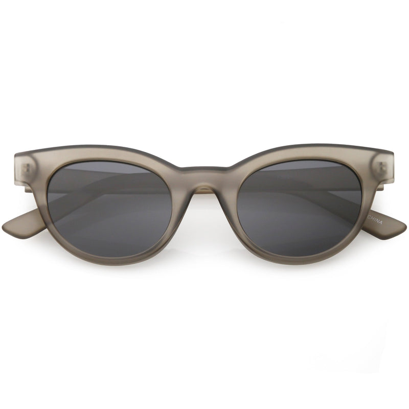 zeroUV Women's Retro Horned Rim Cat Eye Narrow Flat Lens Sunglasses C514 Sunglasses