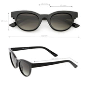 zeroUV Women's Retro Horned Rim Cat Eye Narrow Flat Lens Sunglasses C514 Sunglasses