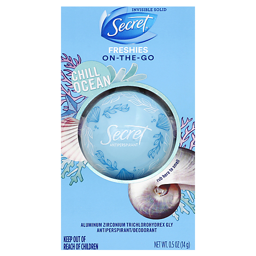 Secret Secret Freshie Chill Ocean Invisible Solid Antiperspirant And Deodorant - 0.5oz Deodorant Light Sky Blue