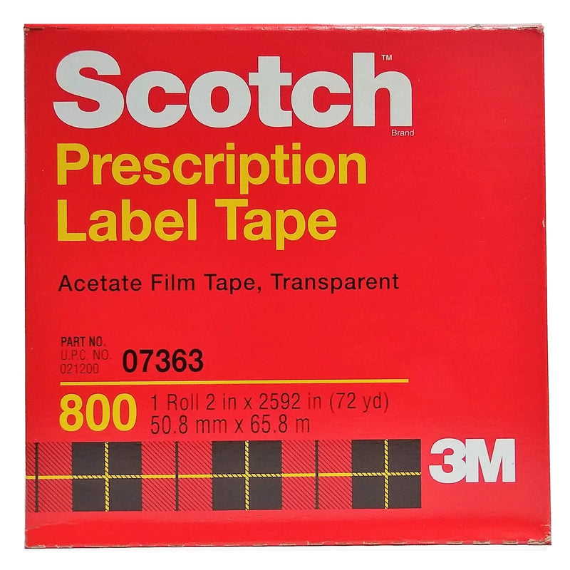 3M Scotch Prescription Label Protective Tape, 2 in x 72 yd, Individual Box Labels & Tags