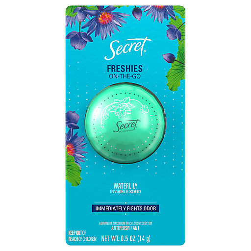 Secret Secret Freshie Cool Waterlily Invisible Solid Antiperspirant And Deodorant - 0.5oz Deodorant Light Sea Green