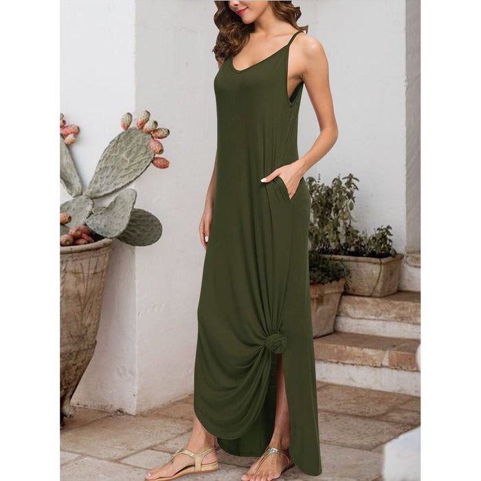 Slit Scoop Neck Sleeveless Dress