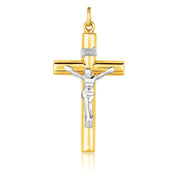 Bids.com 14k Two Tone Gold Cross Pendant Pendants