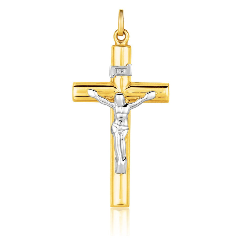 Bids.com 14k Two Tone Gold Cross Pendant Pendants