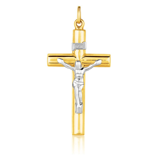 Bids.com 14k Two Tone Gold Cross Pendant Pendants