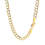 Bids.com 5.7mm 14k Two Tone Gold Pave Curb Chain Necklaces