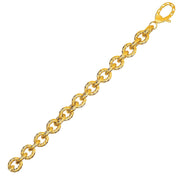 Bids.com Textured Oval Link Bracelet in 14k Yellow Gold Bracelets