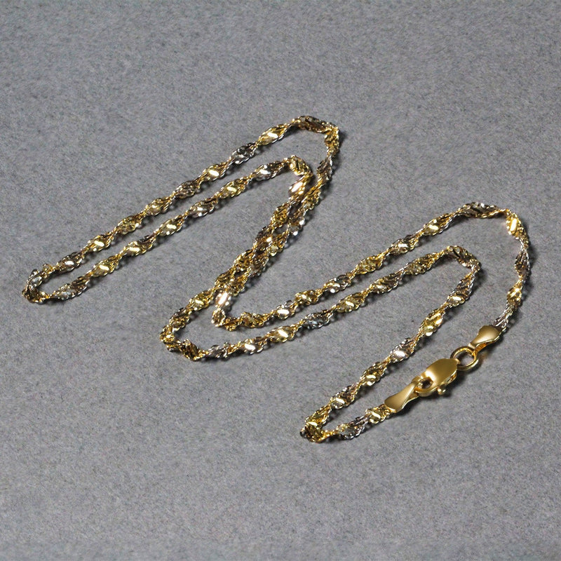 Bids.com 2.0mm 14k Two-Tone Gold Singapore Chain Necklaces