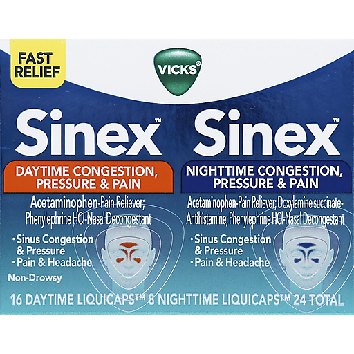 Vicks Vicks Sinex Congestion, Pressure & Pain, Daytime/Nighttime, Liqui Caps Health & Beauty