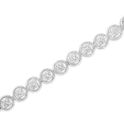 Bids.com 14K Rose Gold Over .925 Sterling Silver 1/4 Cttw Diamond 7" Open Circle Wheel Link Tennis Bracelet (I-J Color, I2-I3 Clarity) Bracelets