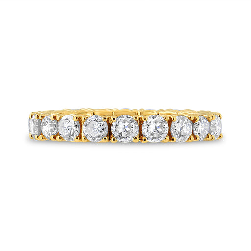 Bids.com 14K Yellow Gold 2.00 Cttw Shared Prong Set Round Cut Diamond Eternity Band (J-K Color, VS1-VS2 Clarity) - Ring Size 6.75 Rings
