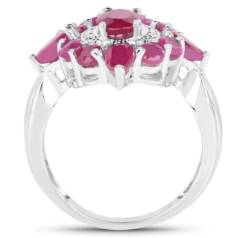 Bids.com 3.04 Carat Glass Filled Ruby .925 Sterling Silver Ring Rings