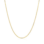 Bids.com 18k Yellow Gold Diamond Cut Cable Link Chain (1.10 mm) Necklaces