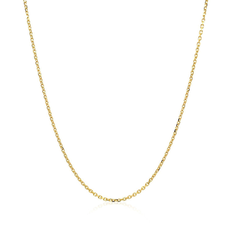 Bids.com 18k Yellow Gold Diamond Cut Cable Link Chain (1.10 mm) Necklaces
