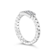 Bids.com .925 Sterling Silver 1/5 Cttw Diamond ID and Cuban Link Band Ring (I-J Color, I2-I3 Clarity) - Ring Size 6 Rings