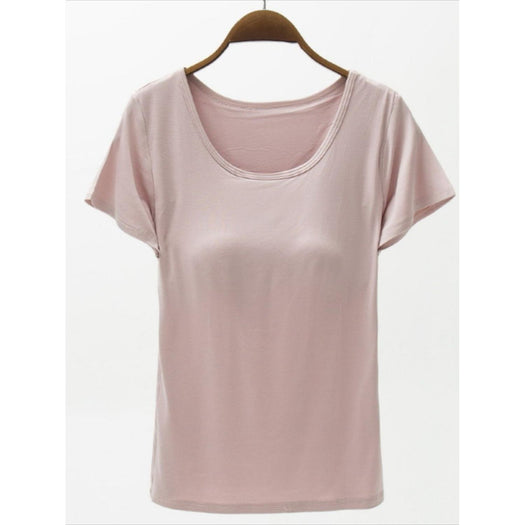 Round Neck Modal T-Shirt with Bra