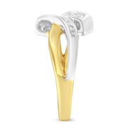 Bids.com 10K Two Toned Channel-Set Diamond Bypass Ring (1/4 cttw, I-J Color, I2 Clarity) Rings