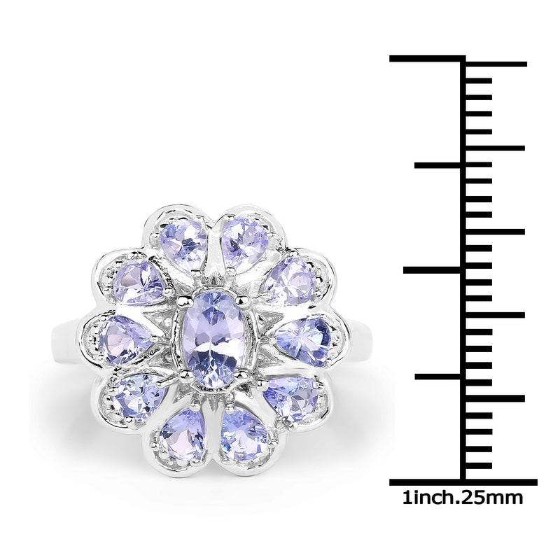 Bids.com 1.84 Carat Genuine Tanzanite .925 Sterling Silver Ring Rings