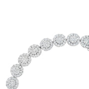 Bids.com 14K White Gold 3-3/4 Cttw Round-Brilliant Cut Diamond 7-1/4" Round Cluster Links Tennis Bracelet (I-J Color, SI2-I1 Clarity) Bracelets
