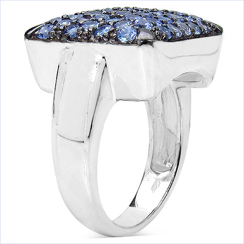 Bids.com 2.21 Carat Genuine Tanzanite .925 Sterling Silver Ring Rings