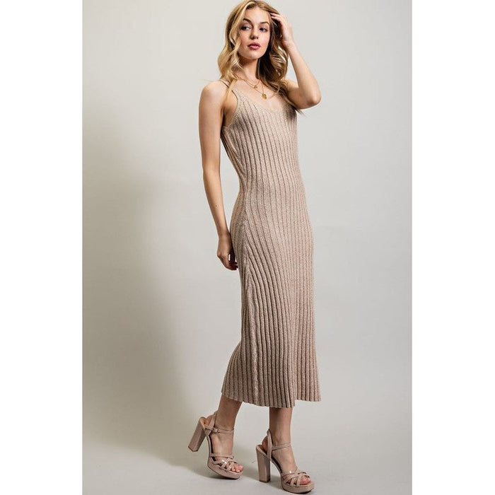 RIBBED-KNIT MAXI DRESS