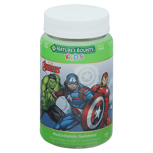 Nature's Bounty Nature's Bounty Multivitamin, Natural Grape, Orange & Cherry Flavored, Marvel Avengers, Kids, Gummies Vitamins & Supplements