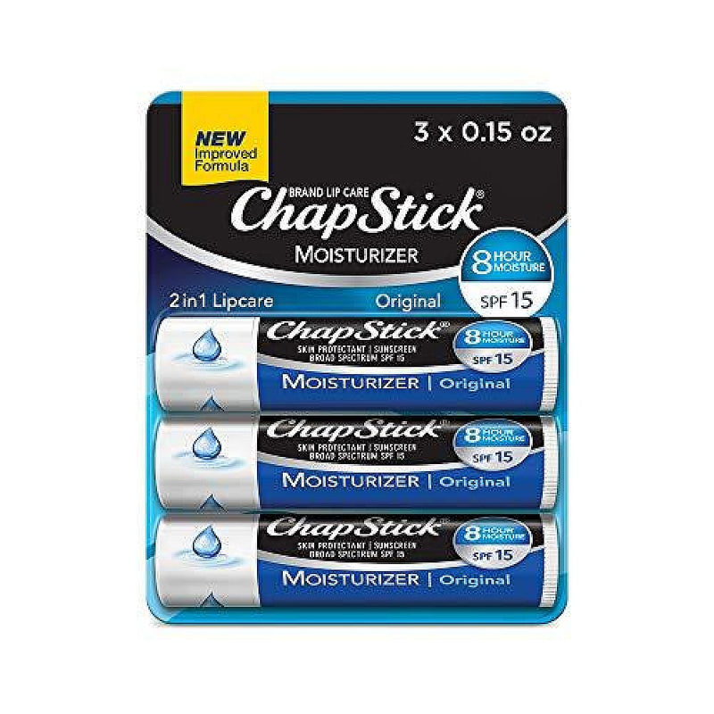 ChapStick ChapStick Moisturizer Original Lip Balm Tubes, Spf 15 And Skin Protectant - 0.15 Oz Lip Balms & Treatments Black