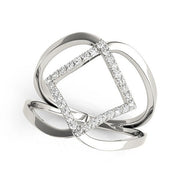 Bids.com 14k White Gold Interlaced Design Diamond Ring (1/5 cttw) Rings